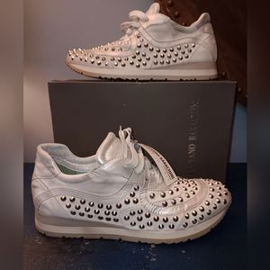 Luciano Barachini leather studded sneakers